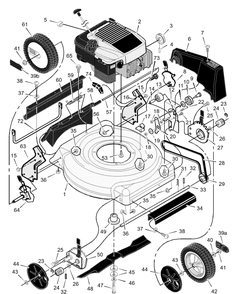 Mower Housing Assembly Diagram and Parts List for 20616X50C 2001 Briggs and Stratton Lawn Mower